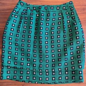 Anthropologie HD in Paris Green Floral Pattern Skirt size 4